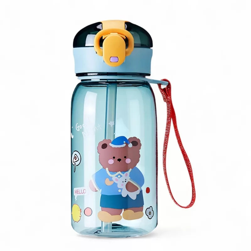 Cute leakproof kids water bottle with straw