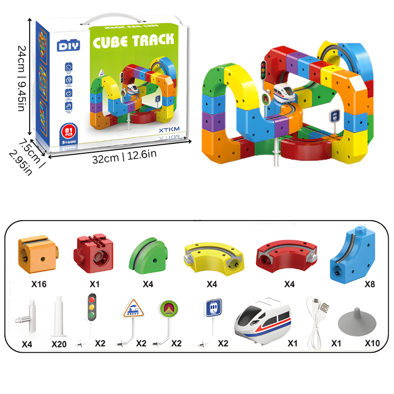 123 piece magnetic train track set