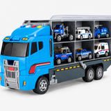 Diecast Container Truck Carrier Set with 6 Alloy Vehicles thumbnail 6