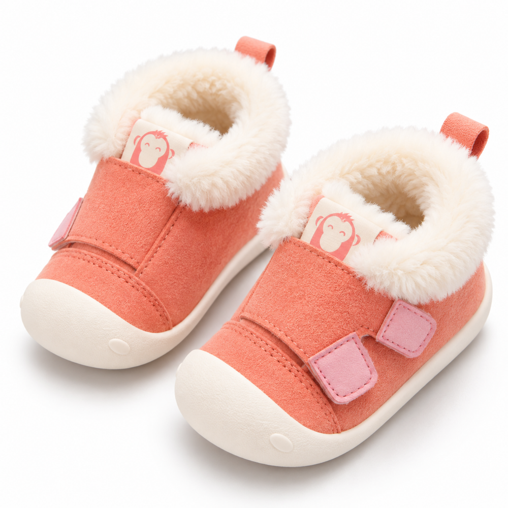 Baby Cartoon Fleece Boots, Warm Soft Sole Outdoor Shoes