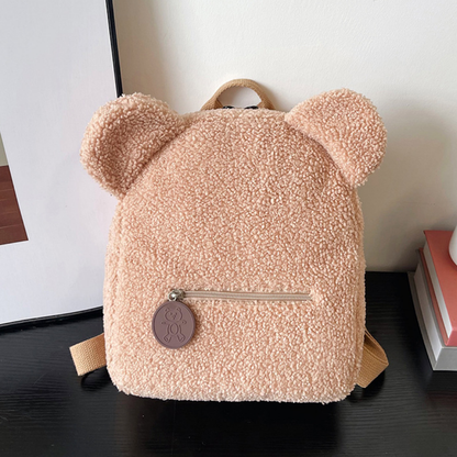 Khaki teddy bear kids backpack