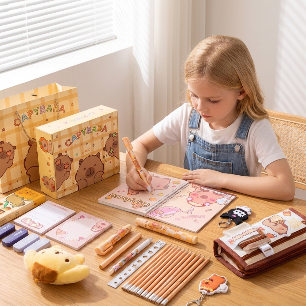 School supplies gift set contents overview