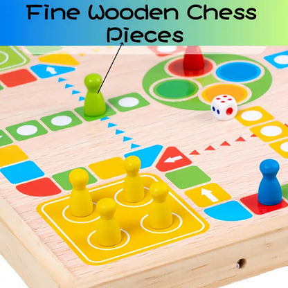 Wooden Chinese Checkers board with pieces