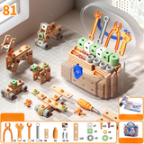 Kids Wooden-Style Tool & Construction Set – 100+ Building Pieces with Case thumbnail 3