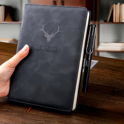 Leather-look notebook black
