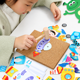 Puzzle de martelage en bois – Jouet éducatif pour enfoncer des chevilles miniature 2