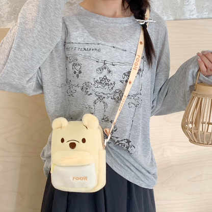 Yellow plush crossbody detail