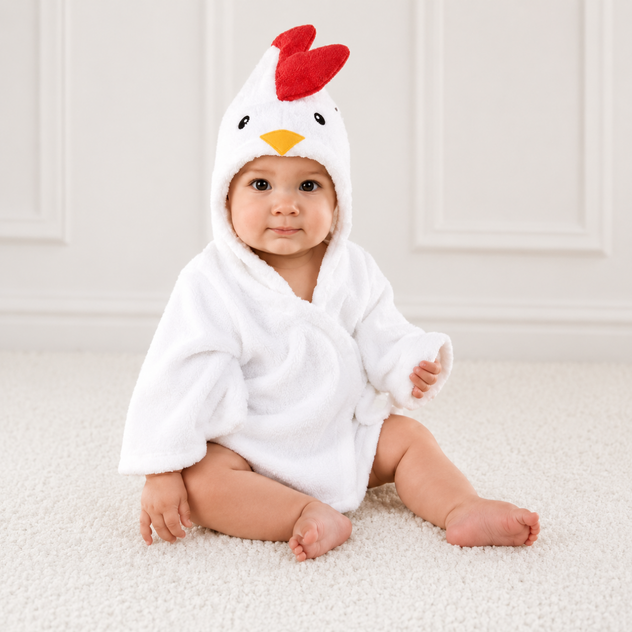 Baby Hooded Bath Towel — Soft Animal Design Bath Poncho for Babies & Toddlers