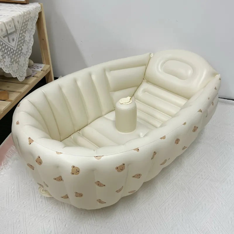 Inflatable baby bath white bears design