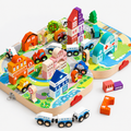 Wooden City Building Blocks Stacking Toy with Carry Case