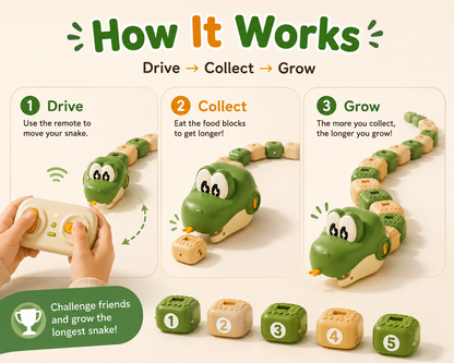 Growing snake toy kids playing