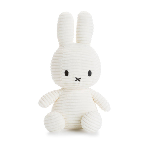 Corduroy bunny plush soft toy, white