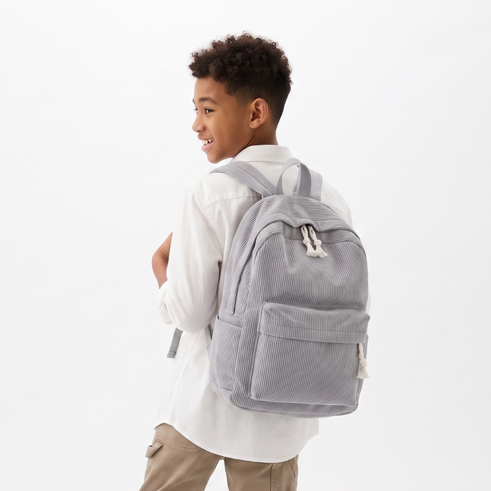 Corduroy backpack interior view