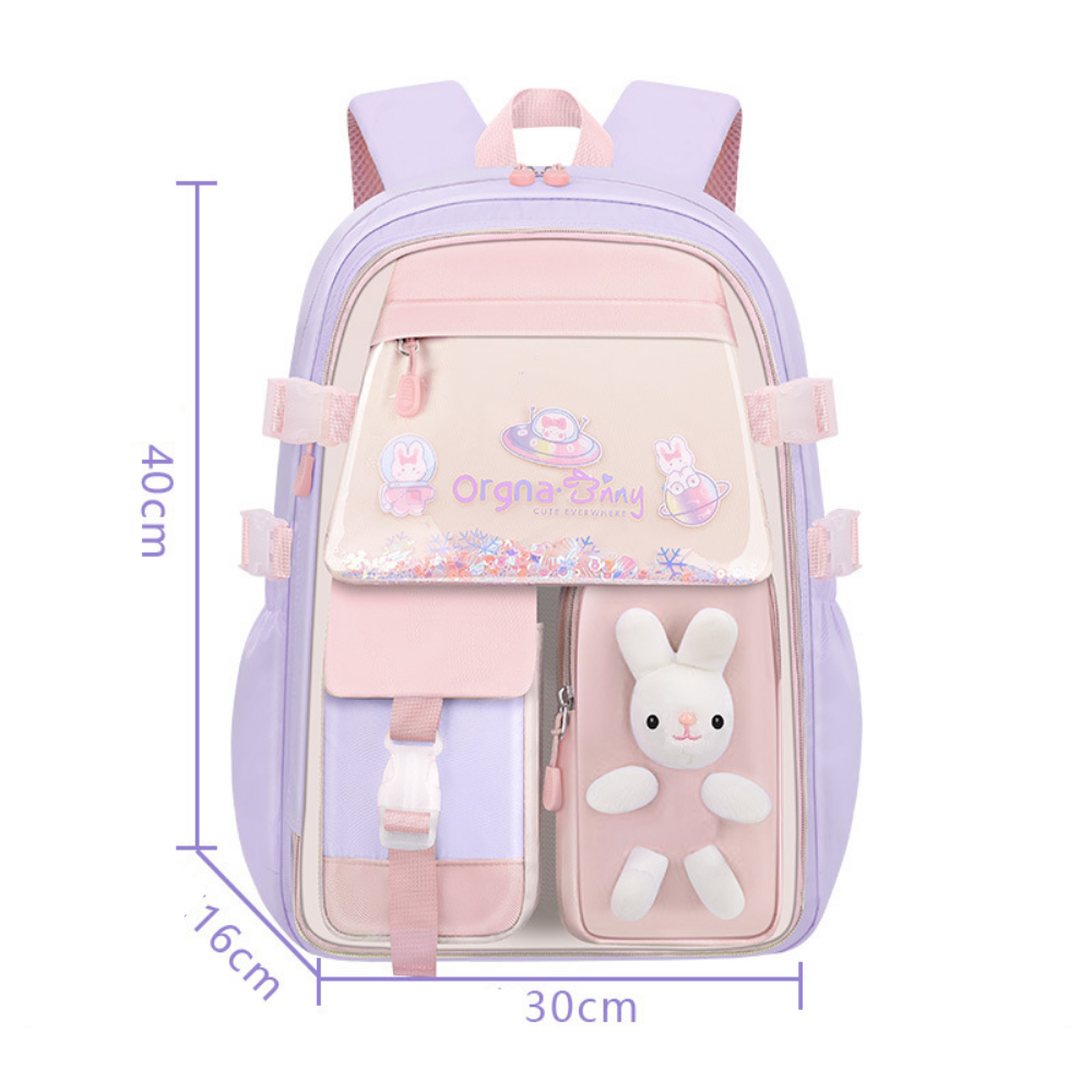 Purple kids school backpack small