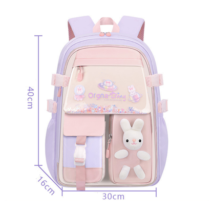 Purple kids school backpack small
