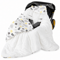 Baby Swaddle Wrap Blanket with Windproof Hood for Car Seat