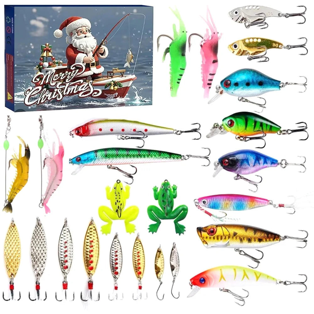 Fishing Advent Calendar, 24 Assorted Lures & Baits