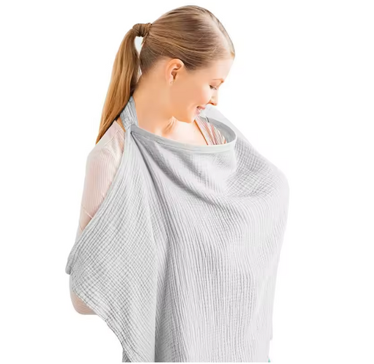 Grey breathable cotton nursing cover