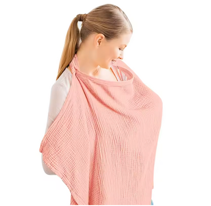 Pink breathable cotton nursing cover