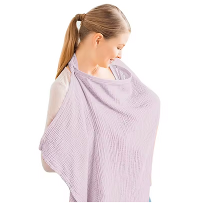 Purple breathable cotton nursing cover