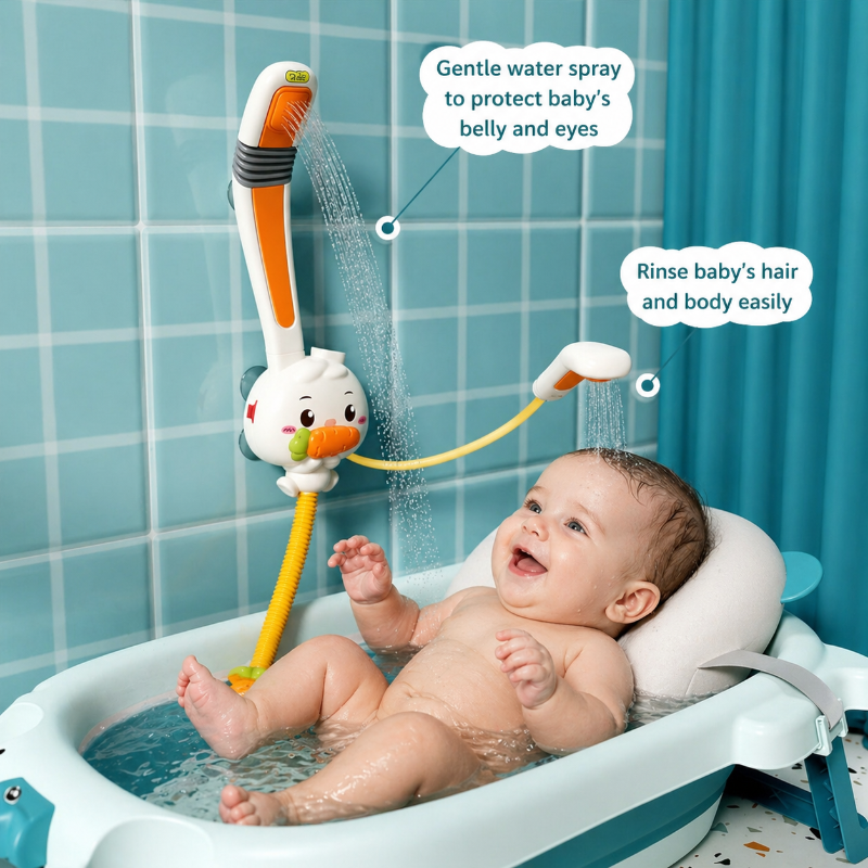 Baby Bunny Bath Shower Toy — Suction Cup Wall Sprinkler