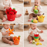 Fruit & Vegetable Baby Sensory Toy – 4-Basket Rattle Set thumbnail 4