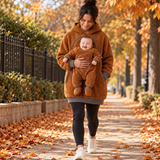 Babywearing Hoodie for Mum and Baby, 2-in-1 Teddy Fleece miniatura 5