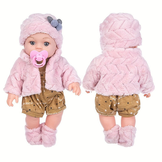 Silicone baby doll close-up showing lifelike facial features