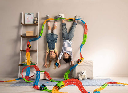 Flexible race track loops and curves