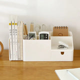 Desk Pen Holder with Drawer & Bookshelf – Multi-Compartment Organiser thumbnail 4