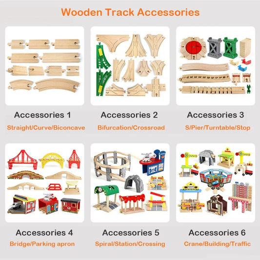 Wooden train track expansion set – main product view