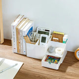 Desk Pen Holder with Drawer & Bookshelf – Multi-Compartment Organiser thumbnail 5