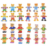 Kids Magnetic Dress-Up Bear | Wooden Puzzle Toy with 24 Outfits thumbnail 4