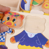 Kids Magnetic Dress-Up Bear | Wooden Puzzle Toy with 24 Outfits thumbnail 3