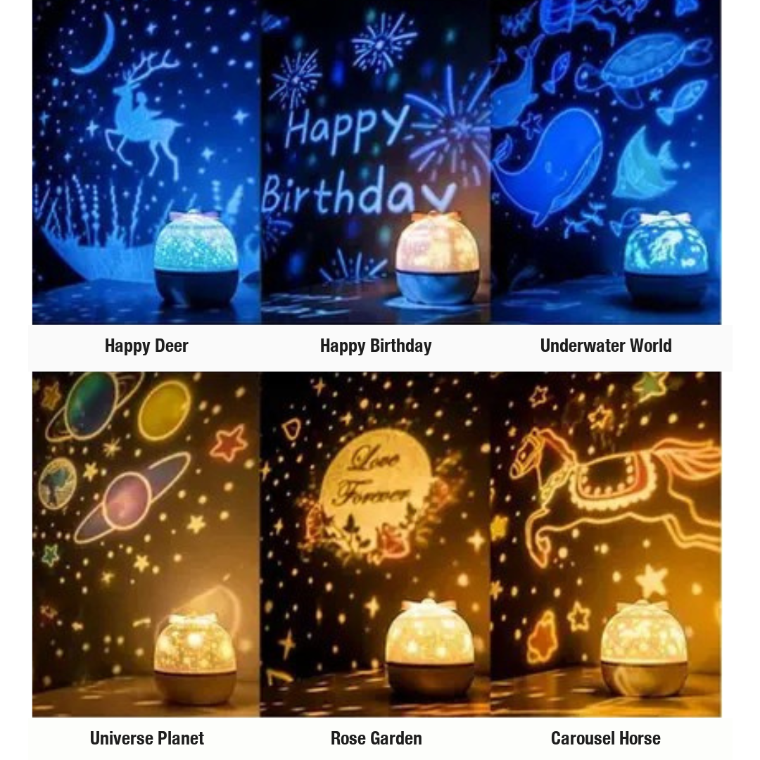 Star Projector Night Light with 6 Slide Films