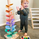 Wooden Rainbow Sound Tower – Educational Sensory Marble Run thumbnail 1