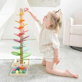 Wooden Rainbow Sound Tower – Educational Sensory Marble Run thumbnail 3