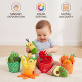 Fruit & Vegetable Baby Sensory Toy – 4-Basket Rattle Set thumbnail 3