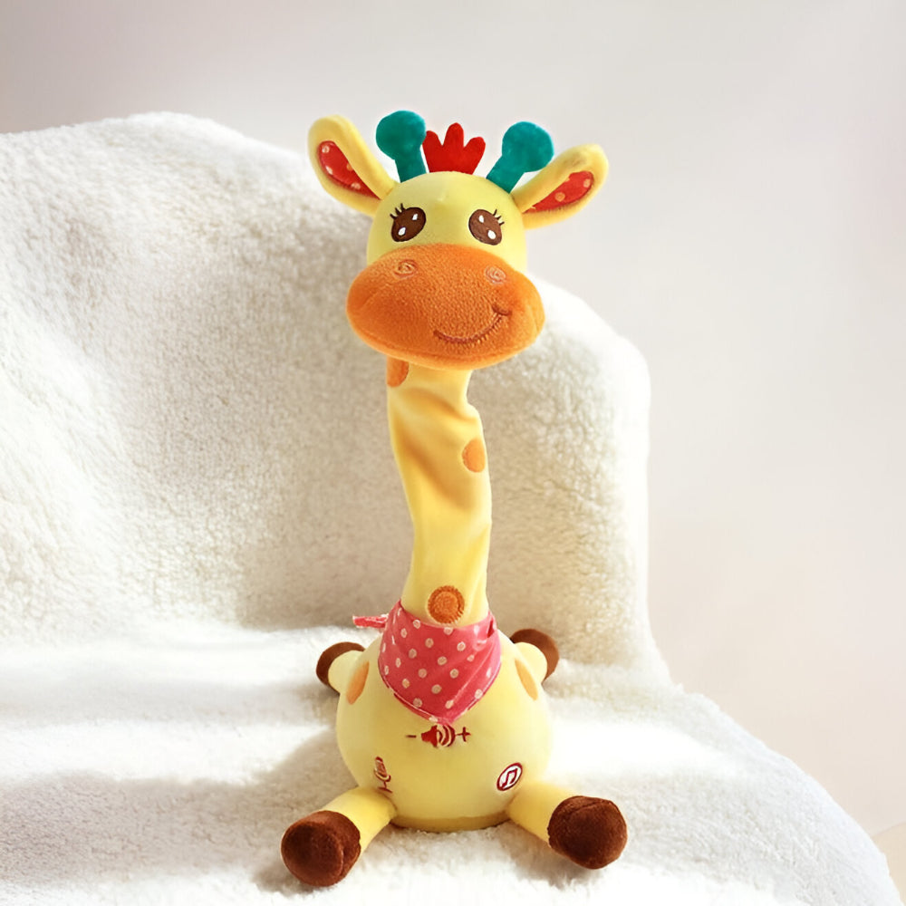 Singing giraffe plush toy detail