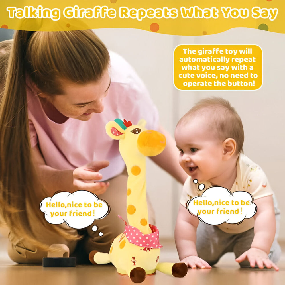 Singing giraffe plush voice repeat feature