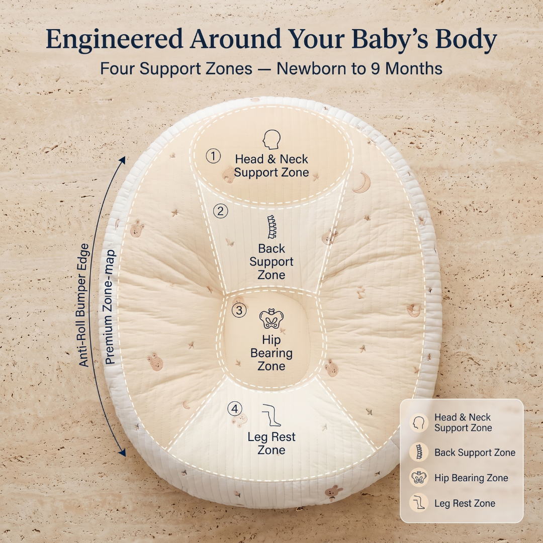Soft nest baby lounger — top view