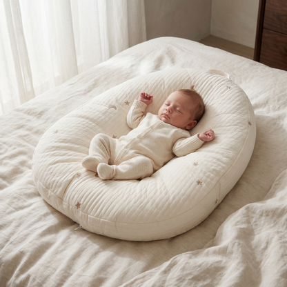 Soft nest baby lounger — Gold Star and Moon design