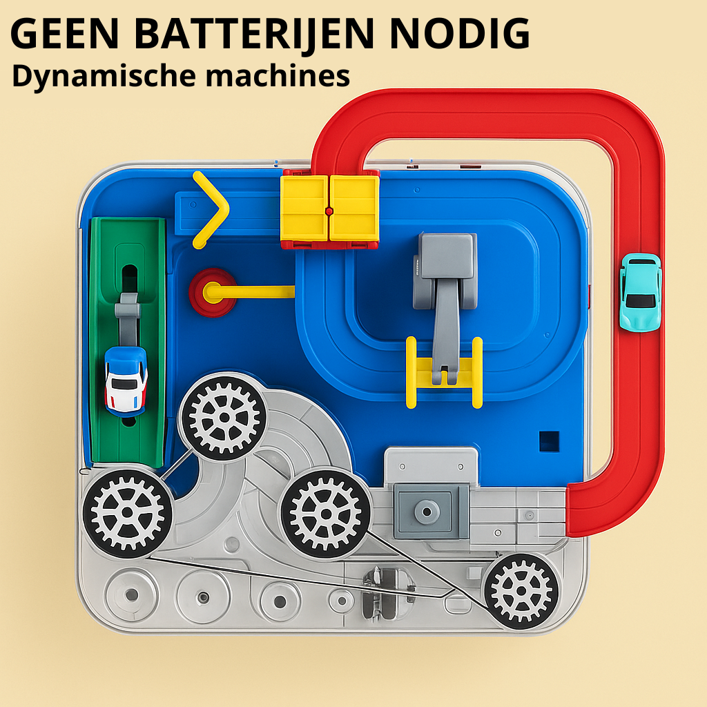 Race track top view no batteries mechanical toy