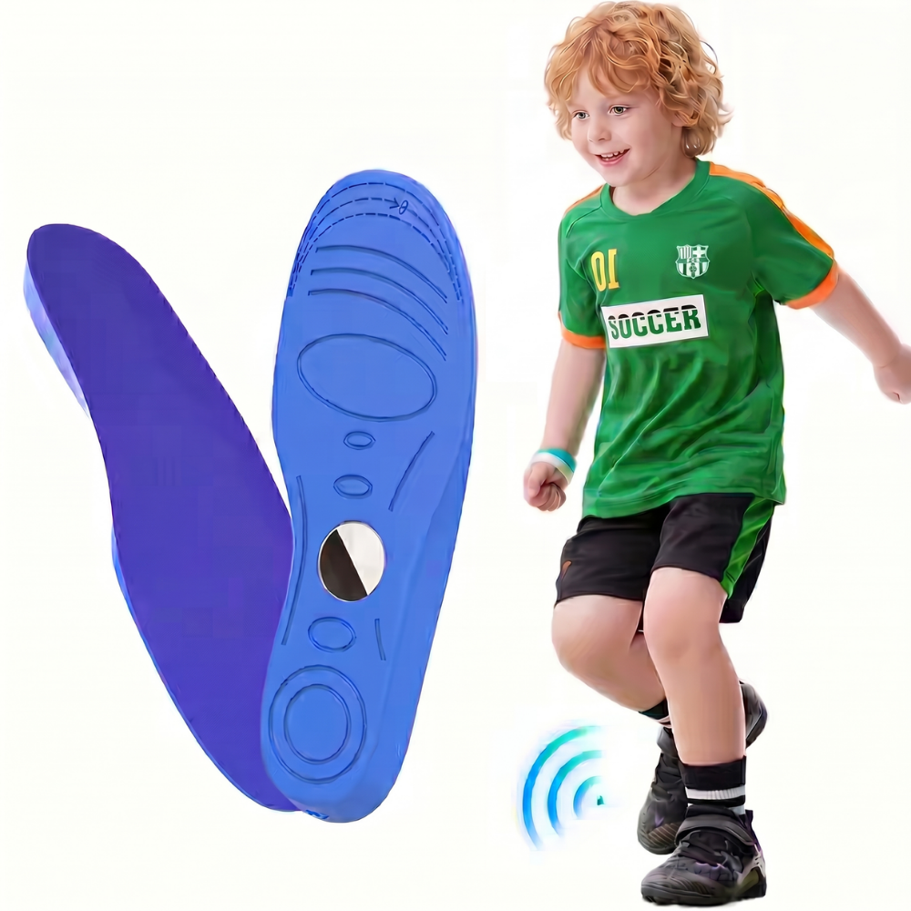 Kids shoe insole with hidden AirTag slot, main product photo