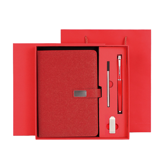 Red 4-piece A5 business notebook gift set