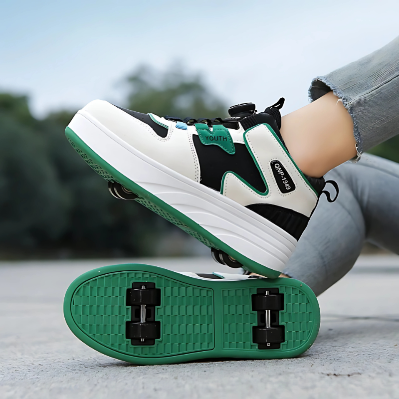 Kids roller shoes with retractable wheels, main product photo