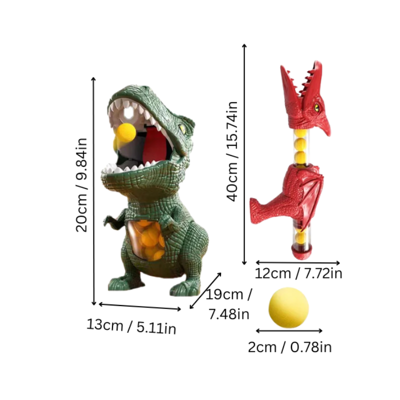 Dinosaur blaster set with foam balls and target
