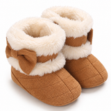 Baby Fleece Bow Boots, Soft Warm Winter Crib Shoes thumbnail 2