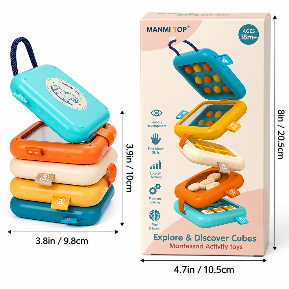 Baby Busy Board Activity Case – Montessori Sensory Toy