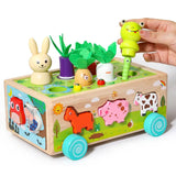 Wooden Vegetable Sorting Toy with Farm Animal Cart thumbnail 3